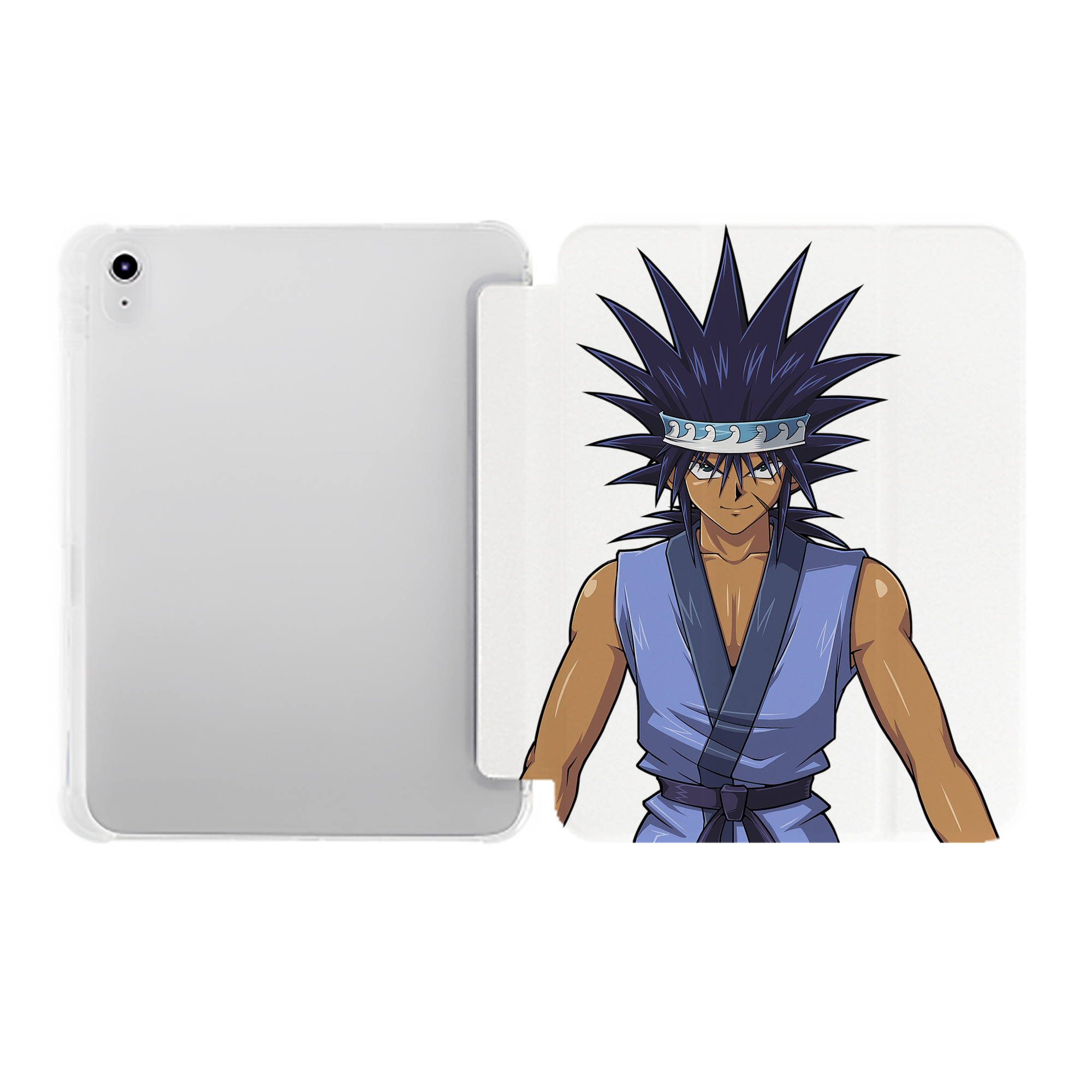 （画像用） 遊☆戯☆王 Yu-Gi-Oh! IPad ケース ペン収納付き 三つ折りスタンド PUレザー×シリコン 対応機種9.5/10.5/10.9インチ